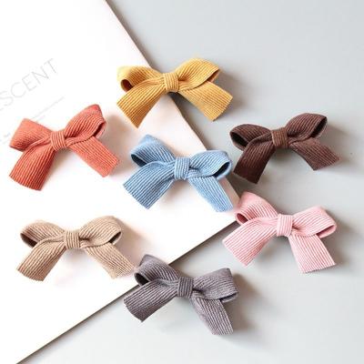 China Fashionable Women's Handmade Corduroy Bow Hairpins Girls Hair Clips Hair Clips Headwear Accessories Barrettes for sale