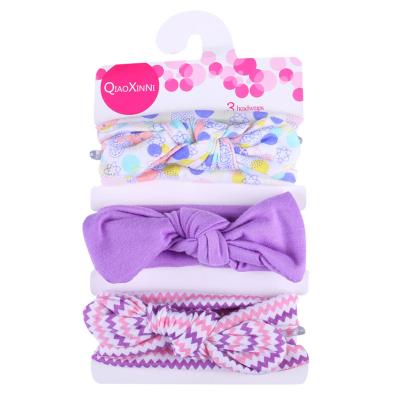 China Baby Birthday Gift Popular Bunny Headbands 3Pcs Cotton Set Bowknot Floral Elastic Headband Turban Girls Kids Headband Wraps for sale