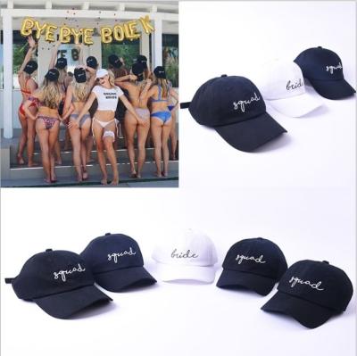 China 100% COMMON Bachelor Party Hats Cotton Embroidery Bride Baseball Cap Groom PELOTON Wedding Preparewear Trucker Covers Snapback for sale