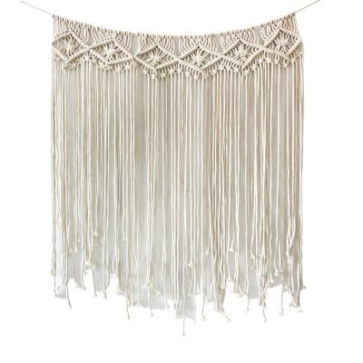 China Simple Home Wall Decor Bohemian Tapestry Fringed Lace Wall Hanging Bedroom Woven Tapestry for sale