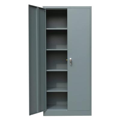 China Hot Selling China 2 Door Swing Storage Cabinet With Shelf Black Metal Storage Cabinet for sale