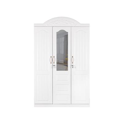 China Home Bedroom Metal Muilt-Function Steel Doors Knock-In Furniture 3 Wardrobe With Mirror for sale