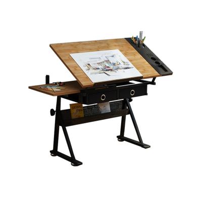 China Modern Multi-Functional Lifting Adjustable Rush Drafting Table Office Wooden Lift Table for sale