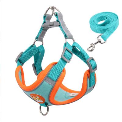 China Hot Sale Faux Suede Material Cat Dog Harness And Leash Night Dog Walk Stocked Reflective Rope for sale