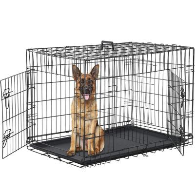 China Wholesale Breathable Manufacturer Commercial Metal Dog Crates Crate, Metal Folding Dog Crate Black Impact Dog Crate for sale