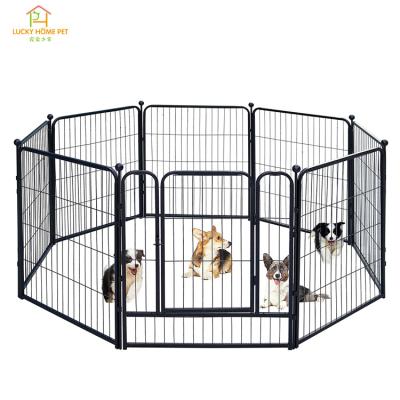 China Durable Portable OEM Collapsible Metal 16 Panel Heavy Duty Pet Kennel Mesh Fencing Pet Playpen Fence In Stock for sale