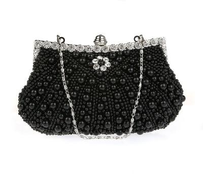 China High Quallity New Women's Pearl Decoration Handmade String Embroidery Diamond Embedding Banquet Dinner Bag for sale