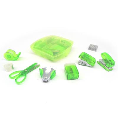 China Gason Mini Travel Stationery Desk Office Mini Office Stationery Set Custom Portable Eco-friendly Consumables Bundle 8 in 1 Set for sale