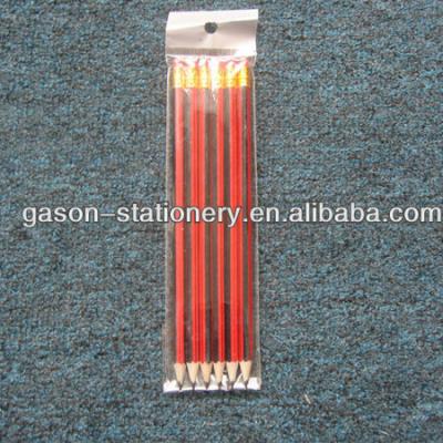 China office & School pencil wooden pencil with eraser for sale