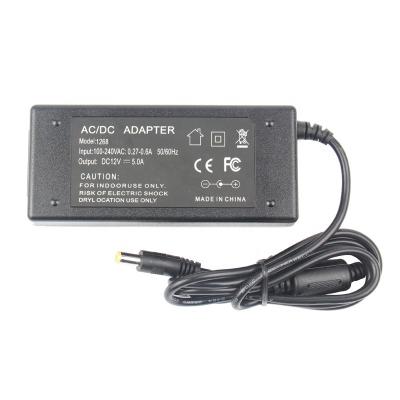 China Power supply manufacturer sell 12V 5A direct power supply manufacturer UK AU EU plug power supply for CCTV with CE ROHS kc FCC GLS-1205000G for sale