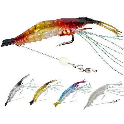 China Wholesale Outdoor Fishing Activity 90mm Soft Plastic 5. 7g Luminous Fishing Lure Shrimp Fishing Lure Shrimp Soft Lure With Hook for sale