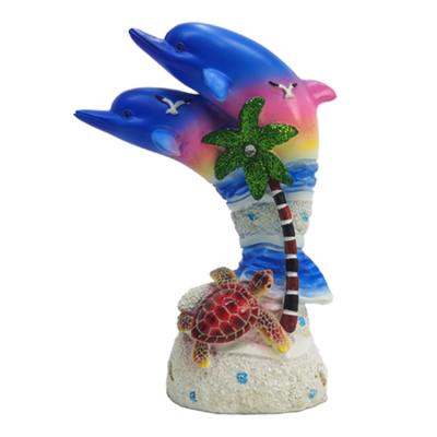 China Tourism Tropical Souvenir Figurine Dolphin Resin Gift Tropical Tourist Decoration for sale