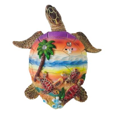 China Tropical Resin Turtle Craft Sculpture Souvenir Statue For Tropical Tourism Caribbean Tourists Gift for sale