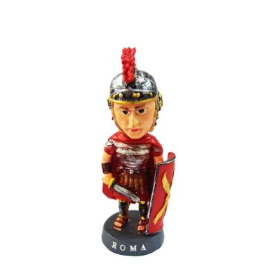 China Custom Made Italian Roma Soldier Figurine Europe Resin Shake Head Bobbleheads Small for sale