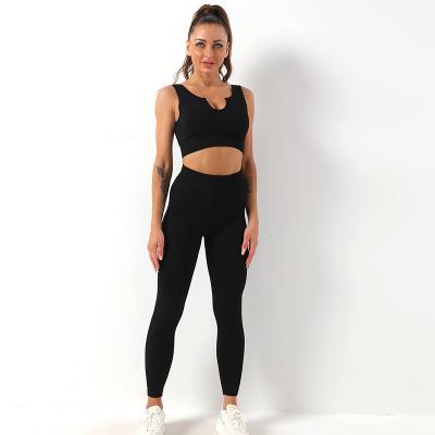 China Breathable Wholesale Fitness Yoga Wear Seamless Women Workout Gym Sets for sale