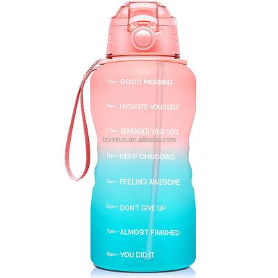 China Best Selling Sustainable Sports Gym 1/2 Gallon Tritan Water Bottle With Straw for sale