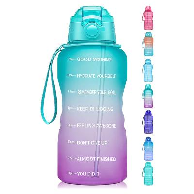 China Lagre Viable 1 Gallon Sports Plastic Gym Motivational Water Bottle for sale