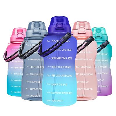 China 1 Gallon Viable Motivational Water Bottle with Time Marker and Straw Leakproof for Fitness Gym Outdoor Used for sale