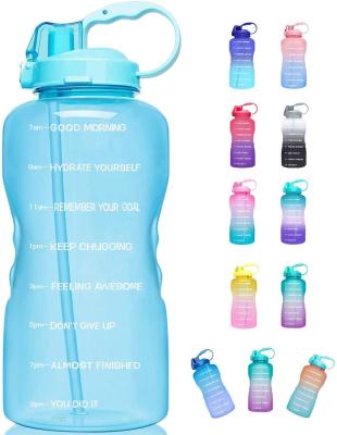 China BPA Tritan PETG Large Half Gallon Leak Free Colorful Gallon Jug Viable Hydrated Motivational Bottle for sale