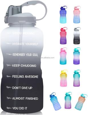 China Customized Logo Time Sports Fitness Bottle Viable Free Logo 1 Per Gallon Leak Proof Portable Motivational BPA Free Logo for sale