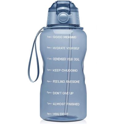 China Sustainable Hot Selling 1 Gallon Motivational Water Bottle With Straw And Weather Markings Water BPA Free for sale