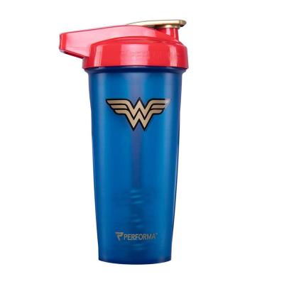 China Viable Custom Logo GYM 600ml Cartoon BPA Free Plastic Protein Sports Drinking Water Shaker Bottle for sale