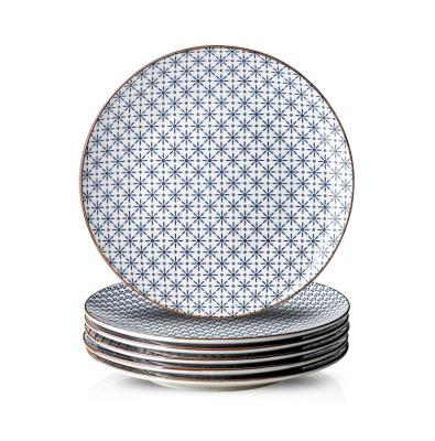 China Sustainable Wholesale Fine Quality Ceramic Dinner Plate Round Plate For Restaurant for sale