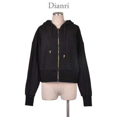 China Anti-Shrink Unisex Best Selling Black Color Shorts Zipper Fashion Custom Hip Hop Street To Use Hooded Sweatshirt for sale