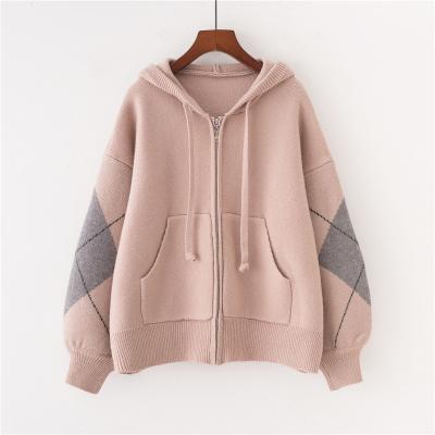 China Retro Jacquard Ladies Pullover Hoodie Jacket Knitted Sweater Anti-Shrink Long Sleeve Cardigan Sweaters for sale