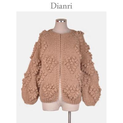 China Anti-pilling Fat Women Good Look Heart Pattern Open Front Knit Fashion OEM Knitted Sweater for sale