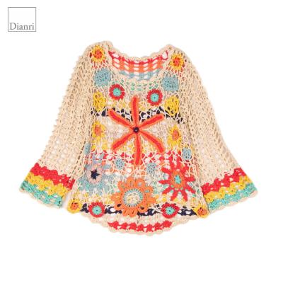 China Multicolor Anti-wrinkle Woman Crochet Sweater for sale