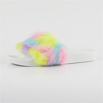 China Plush fashion trend LOGO fur indoor slipper wholesale custom warm soft shoes new design for women sandals for sale