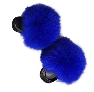 China Lightweight Fur Slippers Kids Indoor Fur Slides Womens Fur Slides for sale