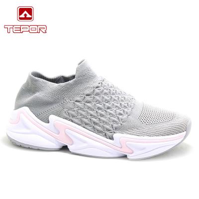 China Custom Made Luxury Woman Gray Sneaker From China Import Anti-slippery for sale