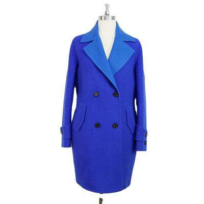 China Anti-wrinkle middle and long style sapphire blue plus size women streetwear long trench ladies coat design for sale