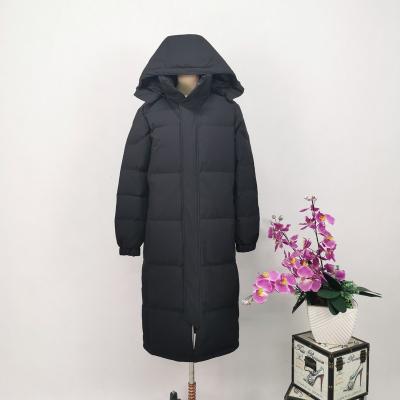 China 2021 High Quality Women's Winter Long Fashion Black Windproof Down Loose Thick Hooded Women Winter Jacket Outerwear Jacket Women for sale