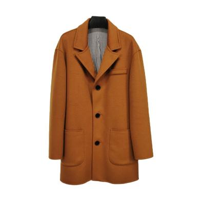 China 100% wool wool blended men's coat wool coat anti-pilling horn buckle straight loose leisure business autumn and winter coat jacket for sale