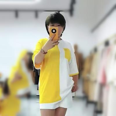 China 2021 Chinese style face pattern breathable zeqing color matching round neck printing short sleeve women's T-shirt for sale