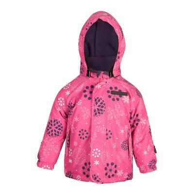 China 2022 New Design Kids Ski Jacket Pink Print High Quality Breathable Wholesale Kids Ski Jacket High Quality Snow Wear for sale