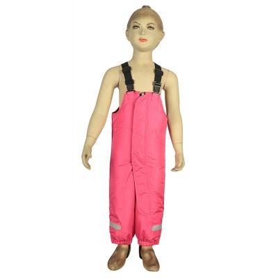 China Newest Design Pink Suspender QUICK DRY Pants For Ski Kids Waterproof Ski Pants for sale