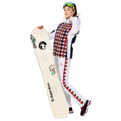 China Women QUICK DRY Ski Suit Snowboard Jumpsuit Waterproof Fashion Houndstooth Printing Ski Suit for sale