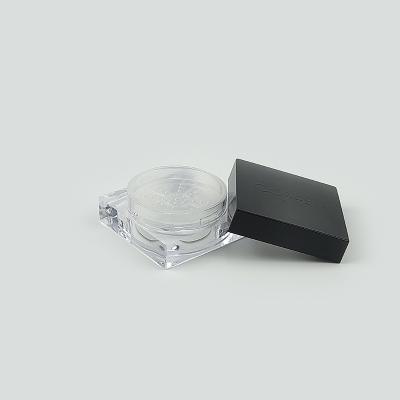 China 10ml Cosmetic Square Shaped AS Plastic Loose Sifter 10g Powder Jar Powder Jar White Black for sale