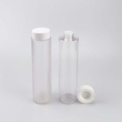 China 200ml Cosmetic Refillable Clear Plastic Toner Bottle PET Serum Bottls With Screw Lid for sale