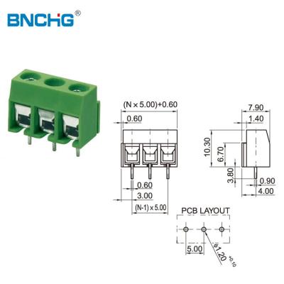 China PCB Factory Sale 2 Pin Screw Terminal Blocks With Green Color for sale