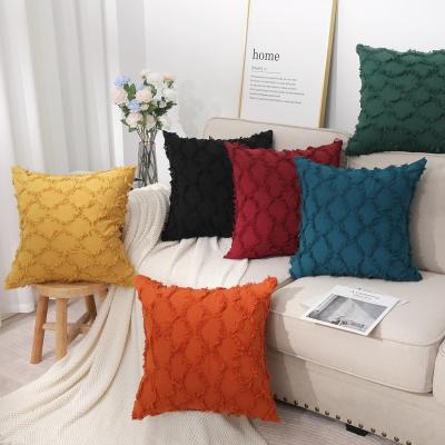 China Colorful Cotton And Canvas Short Salon Sofa Cushion Cover New Style Anti-static Haircut Plaid Pillowcase for sale