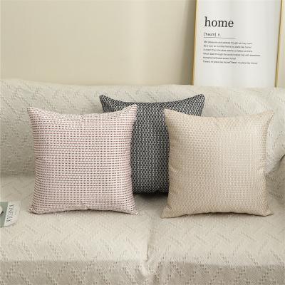 China 2022 New Style Anti-static Cotton Pillowcase Plaid Pattern Living Room Sofa Bedroom Car Pillowcase Cushion Canvas Cover for sale