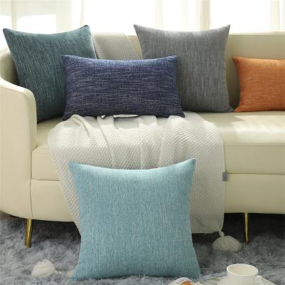 China Fashion Anti-Static Promotional Chenille Four Seasons Single Color Sofa Pillowcase Cushion Cover Washable for sale