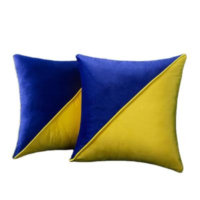 China Lovely Style Double Colorblock Velvet Pillow Case Comfort Cushion Cover Anti-Static Soft Cushion Cover Home Office Decoration Car Office Application for sale