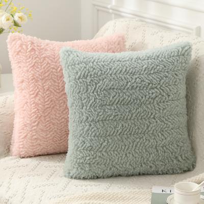 China Fashionable Living Room Anti-static Sofa Plush Pillowcase Cushion Cover Teddy Velvet Altai Cashmere Pillowcase Pillow Case for sale