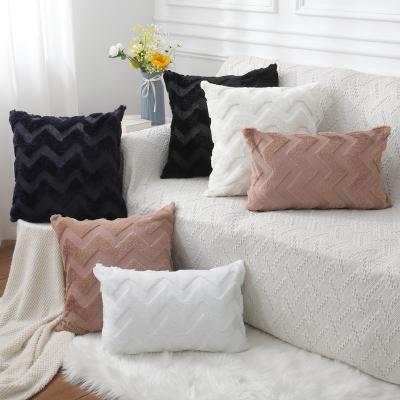 China Beautiful Style Anti-Static Double Sided Velvet Soft Pillowcover Sofa Pillowcase Cushion Cover Pure White PV Washable for sale